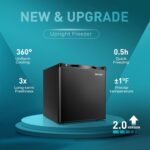 EUHOMY 1.1 Cubic Feet Mini Freezer, Countertop, Single Door Compact Upright Freezer with Reversible Door, Removable Shelves, Small freezer for Home/Dorms/Apartment/Office, New Black - Image 2