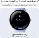 Google Pixel Watch 4 (45mm) - Android Smartwatch with Heart Rate and Sleep Tracking - 40-Hour Battery - Fitness Tracking - Google AI - Matte Black Aluminum Case - Obsidian Active Band - Wi-Fi - Image 6