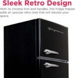 Frigidaire EFR786 Retro Apartment Size Refrigerator with Top Freezer - 2 Door Fridge with 7.5 Cu Ft of Storage Capacity, Adjustable Spill-Proof Shelves, Door & Crisper Bins, Black - Image 6