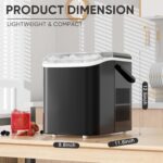 DUMOS Countertop Ice Maker with Handle, 26lbs/24H Portable Ice Machine, 9 Bullet Ice Cubes Ready in 6 Mins, Self-Cleaning, Quiet Compact Ice Maker for Home, Kitchen, RV, Camping, Black - Image 5
