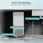 EUHOMY 15" W Commercial Under Counter Ice Maker Machine, 90 Lb/Day Auto-Cleaning & 24H Timer, Gravity Drainage,Stainless Steel Built-in Freestanding Ice Maker, 24 Lb Bin, Ideal for Commercial & Home - Image 5