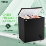 WANAI Chest Freezer 5.0 Cu.Ft Large Deep Freezers Freestanding Top Open 7 Temp Control Low Noise with Removable Basket for Dorm Apartment Home Kitchen - Image 7
