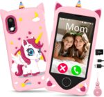 Kids Smart Phone for Girls - Safest Phone for Kid & Teens, Talk & Text - Kids Cell Phone Toy, 4.2'' Touchscreen, Dual Cameras, Games, 32GB Card - Christmas Birthday Gift for Ages 7-16, Pink