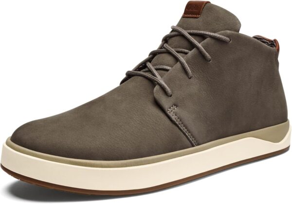 OLUKAI Papaku 'Ili Men's Boots, Durable Waterproof Leather, Cozy Quilted Lining, All-Day Underfoot Cushion, Comfort & Wet Grip Rubber Soles