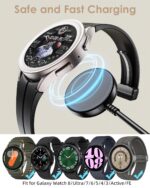 2 Pack for Samsung Galaxy Watch Charger Compatible with Watch 8/8 Classic/Ultra/7/6/6 Classic/5/5 Pro/4/4 Classic/3/Active/FE USB A Magnetic Fast Charging Dock Accessories 3.3FT - Image 3