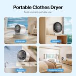 S3 Compact Clothes Dryer,1 cu.ft Capacity,110V 1050W Portable Dryer Machine with Stainless Steel Drum,8 Drying Mode for Small Spaces,Apartments,dorm Mini electric secadora portatil de ropa - Image 5