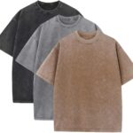 3 Pcs Men's Oversized Heavy Cotton Summer T-Shirts Vintage Tee Loose Fit Short Sleeve Casual Tshirts for Men Women