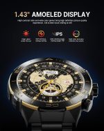 Smart Watch for Men Answer/Make Call for Android iPhone, 1.43" AMOLED HD Screen Mens Luxury Watch, 400mAh Heavy Duty Smartwatch Heart Rate Blood Oxygen Blood Pressure Sleep Monitor Pedometer, 2 Straps - Image 4