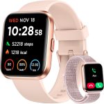 Smart Watch for Women, Answer/Make Calls, Alexa Built-in, 1.85" Touch Screen Fitness Tracker for Android & iPhone, Heart Rate/Sleep/SpO2 Monitor Smartwatch, IP68 Waterproof 100+ Sport Modes, 2 Bands