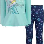 Disney Frozen Princess Anna Elsa Baby Girls Sweatshirt and Leggings Outfit Set Infant to Big Kid