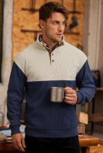 Mens Corduroy Fleece-Lined Sweatshirts Winter Heavyweight Casual Fashion Button Pullover (S-3XL) - Image 5