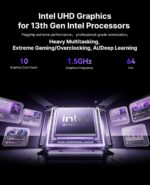 KAMRUI Hyper H2 Mini Gaming PC, in-tel Core i7-13620H Mini Computers (Beats 1280P, 10C/16T, up to 4.9GHz), 32GB RAM 1TB PCle4.0 SSD Desktop Computer, Triple 4K Display, USB4, WiFi6, BT5.2, Business - Image 3