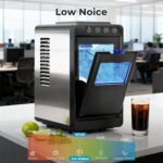 Countertop Ice Makers, 8 Bullet ICES in 6 Mins, 26lbs/24Hrs, 2 Ice Sizes, Self-Cleaning Portable Ice Maker Machine with Touch Display Blue Light for Home/Office/Bar, Black - Image 7