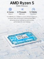 GMKtec G10 Mini PC Computer, Ryzen 5 3500U (Beats N150/3300U/3200U), 16GB RAM 512GB SSD 2.5GbE NIC LAN Desktop Office Home Business HTPC, Triple 4K Display, WiFi, BT, USB-C, DP, Type-C PD, HDMI 2.1 - Image 3