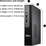 Dell Mini PC Desktop, Pro Micro Plus AI Computer (Next Gen OptiPlex 7000 MFF), 14-Core Ultra 5 235T (Beat i7-13700T), 16GB DDR5, 512GB SSD, 4X DP, Bluetooth, WiFi 6, Windows 11 Pro - Image 4