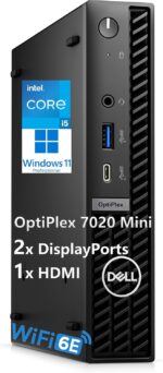 Dell OptiPlex 7020 Micro Mini PC Desktop Computer for Bussiness and Home, Intel 6-Core i5-12500T, 16GB DDR5 RAM, 512GB PCIe SSD, WiFi 6E, Bluetooth, 2 DisplayPorts, HDMI, Windows 11 Pro