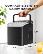 Marsail Ice Makers Countertop, 26 lbs per Day, Fast Ice in 6 Minutes, Self-Cleaning Ice Maker, Compact Countertop Ice Machine for Home, Kitchen/Office/Parties - Image 7