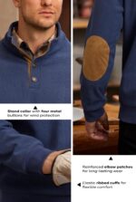 Mens Corduroy Fleece-Lined Sweatshirts Winter Heavyweight Casual Fashion Button Pullover (S-3XL) - Image 4