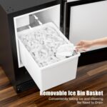 COTLIN 15" W Drainless Under Counter Ice Maker with 22LBS Storage Bin, Crescent Ice, Free Standing Built-in Ice Maker for Residential Commercial Use, No Drain Required, ETL Approved - Image 4