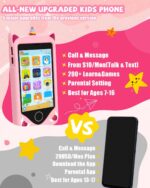 Kids Smart Phone for Girls - Safest Phone for Kid & Teens, Talk & Text - Kids Cell Phone Toy, 4.2'' Touchscreen, Dual Cameras, Games, 32GB Card - Christmas Birthday Gift for Ages 7-16, Pink - Image 8