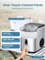 COWSAR Nugget Ice Makers Countertop, Soft Chewable Crushed Ice Maker Machine, Portable Pebble Ice Maker Countertop, 34Lbs/Day, Self-Cleaning, One-Button Operation Ice Machine for Home Kitchen Party - Image 7