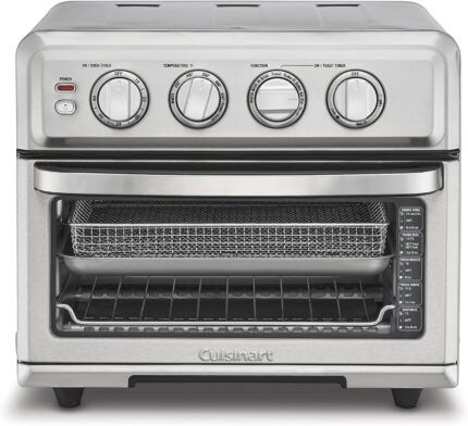 Cuisinart Air Fryer Toaster Oven with Grill, 1800W 8-1 Air Fryer Oven with Bake, Convection Bake, Grill, Broil and Warm Options, Large Capacity, 60-Minute Timer, TOA-70NAS, Stainless Steel