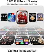 Smart Watch for Women, Answer/Make Calls, Alexa Built-in, 1.85" Touch Screen Fitness Tracker for Android & iPhone, Heart Rate/Sleep/SpO2 Monitor Smartwatch, IP68 Waterproof 100+ Sport Modes, 2 Bands - Image 6