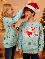 Funnycokid Kids Ugly Christmas Sweater Girls Boys Xmas Sweatshirt Funny Fleece Outfit 3D Print Clothes 4-16 Years - Image 3