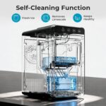 Countertop Ice Makers, 8 Bullet ICES in 6 Mins, 26lbs/24Hrs, 2 Ice Sizes, Self-Cleaning Portable Ice Maker Machine with Touch Display Blue Light for Home/Office/Bar, Black - Image 5