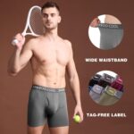 BAMBOO COOL Men's Ultra ComfortSoft Underwear, Moisture Wicking & Breathable No Ride Up Boxer Briefs with Fly, Multipack - Image 4