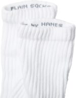 Hanes Unisex Plain White Socks Pack or Plain Black Socks Pack, Men's, Women's & Teen Sizes, Crew and Ankle 6-Packs - Image 6