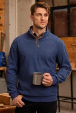 Mens Corduroy Fleece-Lined Sweatshirts Winter Heavyweight Casual Fashion Button Pullover (S-3XL) - Image 5