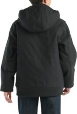 Carhartt Boys' Flannel-Lined Hooded Canvas Insulated Zip-Up Jacket - Image 4
