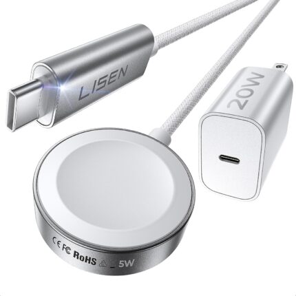LISEN for Apple Watch Series 11 Charger Fast Charging 20W+5W[30mins=80% Charged] USB C iWatch Charger Fast Charging [3.3FT] for iWatch Ultra 3/2 Series 11 10 9 8 7 Apple Watch Accessories