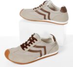 Fashion Sneakers for Women Wide Width Casual Sneakers Genuine Leather Walking Shoes Trendy Lightweight Comfort Lace-Up Non Slip for Outdoor with Memory Foam Insole - Image 7