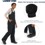 Lands' End Unisex Kids Squall Waterproof Adjustable Insulated Iron Knee Snow Bib Overalls - Image 5
