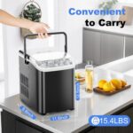 NEWBULIG Ice Makers Countertop with Handle, Portable Ice Machine, 9 Bullet Cubes in 6 Mins, 26lbs in 24Hrs, Auto-Cleaning, with Basket and Scoop, for Home, Kitchen, RV, Camping, Black - Image 8