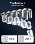 EUHOMY Countertop Ice Maker Machine with Handle, 25.5lbs in 24Hrs, 9 Ice Cubes Ready in 6 Mins, Self-Cleaning Portable Ice Maker with Basket and Scoop, for Kitchen/Home/Camping/RV. (Black) - Image 4