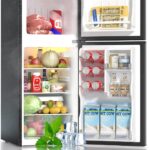 BANGSON 4.0 Cu.Ft Small Refrigerator with Freezer, Small Fridge with Top Freezer, for Apartment, Bedroom, Dorm, and Office, Double Door, Black