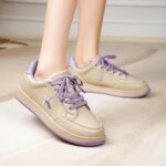 Women's Classic Fashion Sneakers Versatile Casual Walking Shoes Leather Comfort Skate Shoes Lightweight Non-Slip Flat Shoe Lace-up Minimalist Tennis Footwear - Image 4