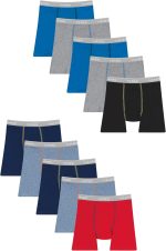 Hanes boys Hanes Boys' and Toddler Underwear, Comfort Flex Wb Boxer Briefs, 10-pack