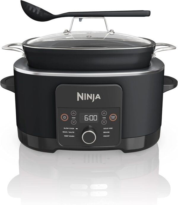 Ninja® 12-in-1 PossibleCooker™ PLUS | 8.5-qt - Sous Vide & Proof Multi-Cooker | Slow Cooker, Dutch Oven & More | Glass Lid & Integrated Spoon | Nonstick | Oven Safe Pot to 500°F | Black | MC1010