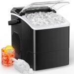 Marsail Ice Makers Countertop, 26 lbs per Day, Fast Ice in 6 Minutes, Self-Cleaning Ice Maker, Compact Countertop Ice Machine for Home, Kitchen/Office/Parties