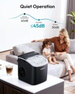 EUHOMY Countertop Ice Maker Machine with Handle, 25.5lbs in 24Hrs, 9 Ice Cubes Ready in 6 Mins, Self-Cleaning Portable Ice Maker with Basket and Scoop, for Kitchen/Home/Camping/RV. (Black) - Image 8