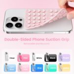 Klearlook Silicone Double-Sided Suction Cup Phone Case Detachable Mount, Sticky Phone Grip with Higher Suction Power for iPhone, Hands-Free Phone Accessories Holder for Selfies and Videos, Light Pink - Image 3