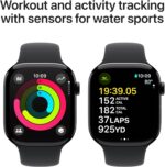 Apple Watch Series 10 [GPS 46mm case] Smartwatch with Jet Black Aluminum Case with Black Sport Band - M/L. Fitness Tracker, ECG App, Always-On Retina Display, Water Resistant - Image 5