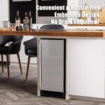 COTLIN 15" W Drainless Under Counter Ice Maker with 22LBS Storage Bin, Crescent Ice, Free Standing Built-in Ice Maker for Residential Commercial Use, No Drain Required, ETL Approved - Image 2