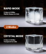 Crystal Clear Cubic Ice Makers Countertop —Makes 3 Large, 1.6" Clear Ice Cubes in 15 Mins, 24h Timer, Self-Cleaning Ice Maker with 5 Ice Cube Sizes for Cocktails, Whiskey & Bourbon - Image 3