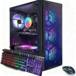 STGAubron Gaming PC Desktop Computer, Intel Core i7 up to 3.9GHz, Radeon RX 580 8G, 16G RAM, 512G SSD, WiFi 6, BT 5.0, RGB Fan x6, Windows 11 Home