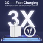 iPhone Charger Fast Charging 2 Pack Type C Wall Charger Block with 2 Pack [6FT&10FT] Long USB C to Lightning Cable for iPhone 14/13/12/12 Pro Max/11/Xs Max/XR/X,AirPods Pro - Image 4